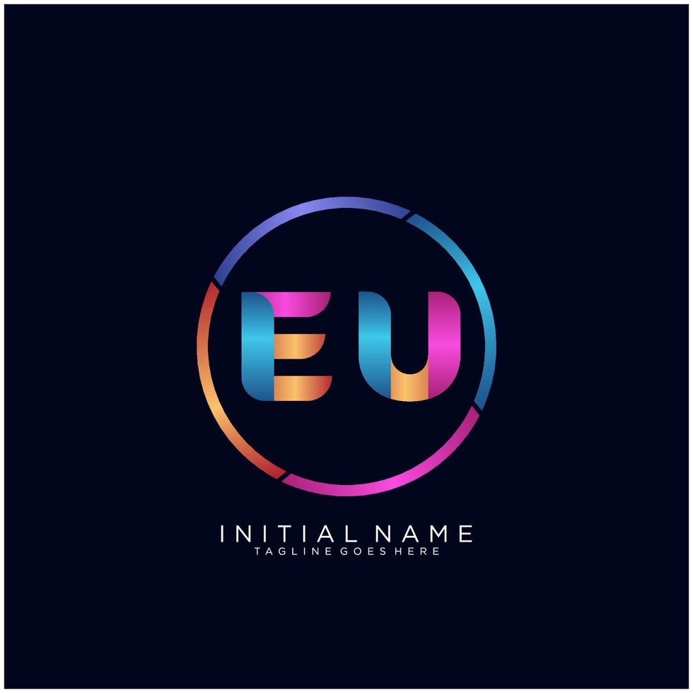 lettera Unione Europea colorfull logo premio elegante modello vettore