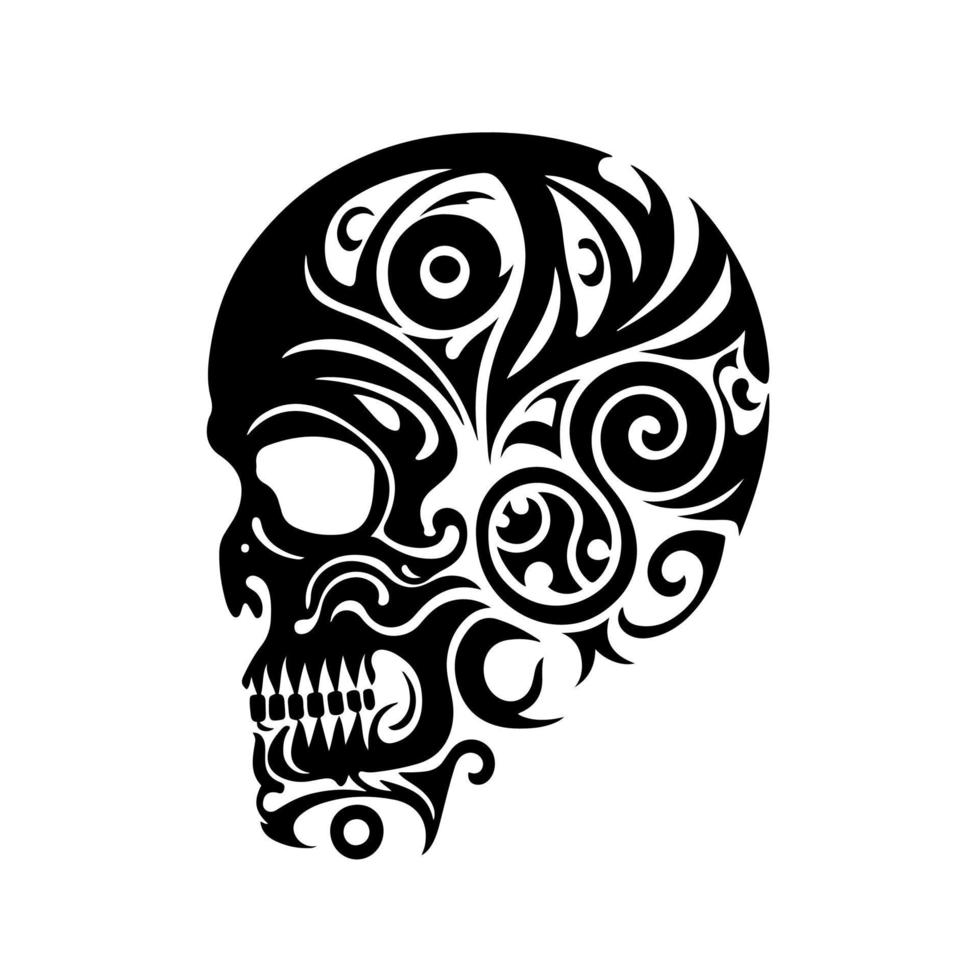 ornamentale cranio illustrazione su bianca sfondo. vettore grafico ideale per tatuaggio disegni, abbigliamento, e altro creativo progetti.
