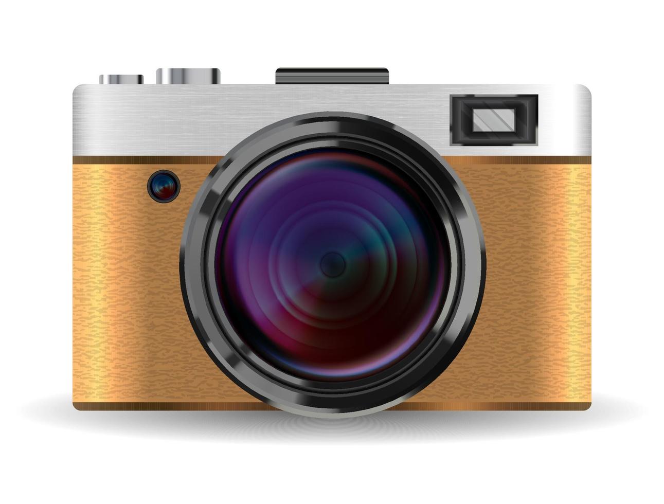 vettore di fotocamera tascabile compatta marrone vintage reale