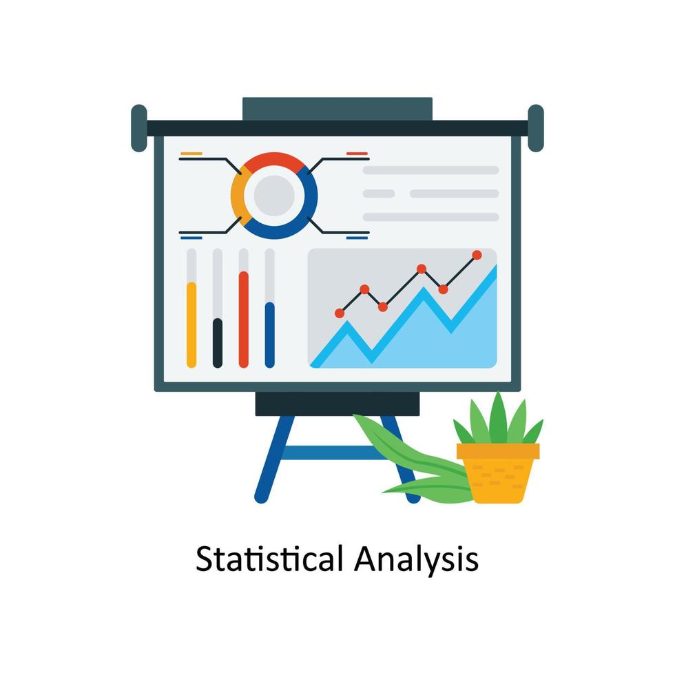 statistico analisi vettore piatto icone. semplice azione illustrazione azione