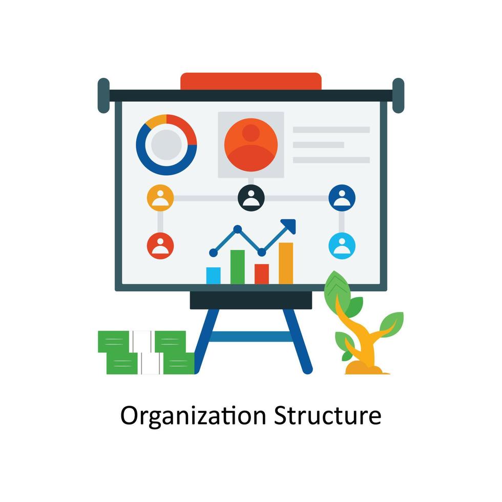 organizzazione struttura vettore piatto icone. semplice azione illustrazione azione