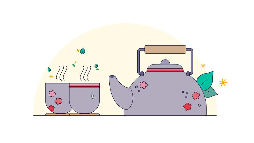 Vettore di tè giapponese