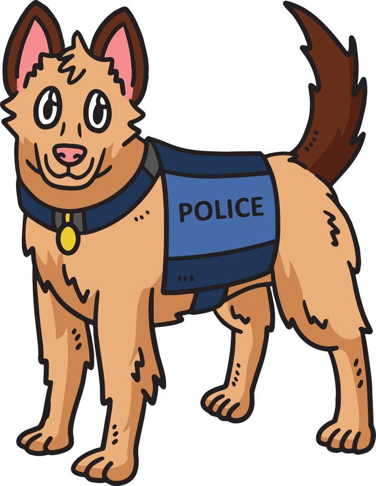 polizia cane cartone animato colorato clipart illustrazione vettore