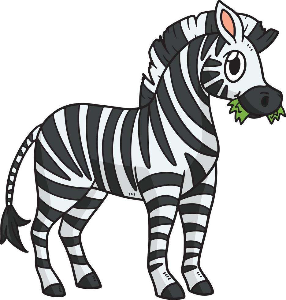 illustrazione clipart colorata del fumetto della zebra vettore