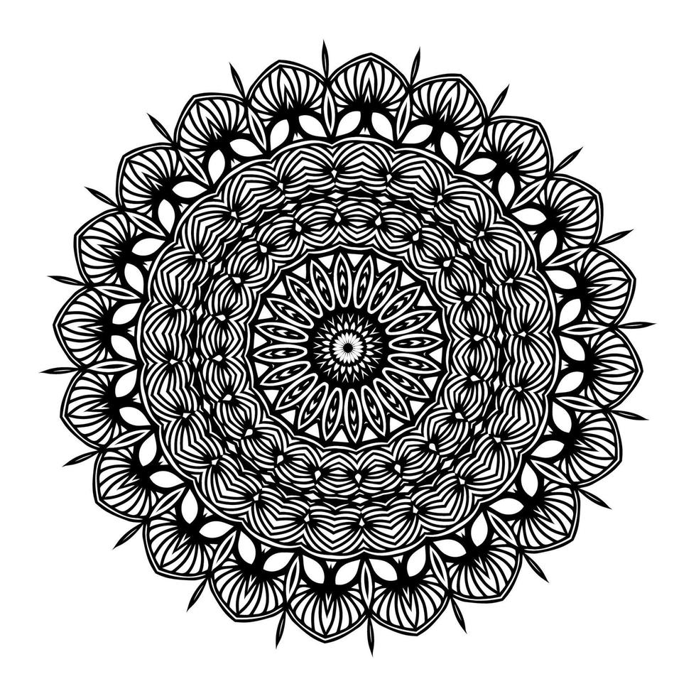 mandala di fiori. elementi decorativi d'epoca. motivo orientale, illustrazione vettoriale. motivi islam, arabi, indiani, marocchini, spagnoli, turchi, pakistani, cinesi, mistici, ottomani. pagina del libro da colorare vettore