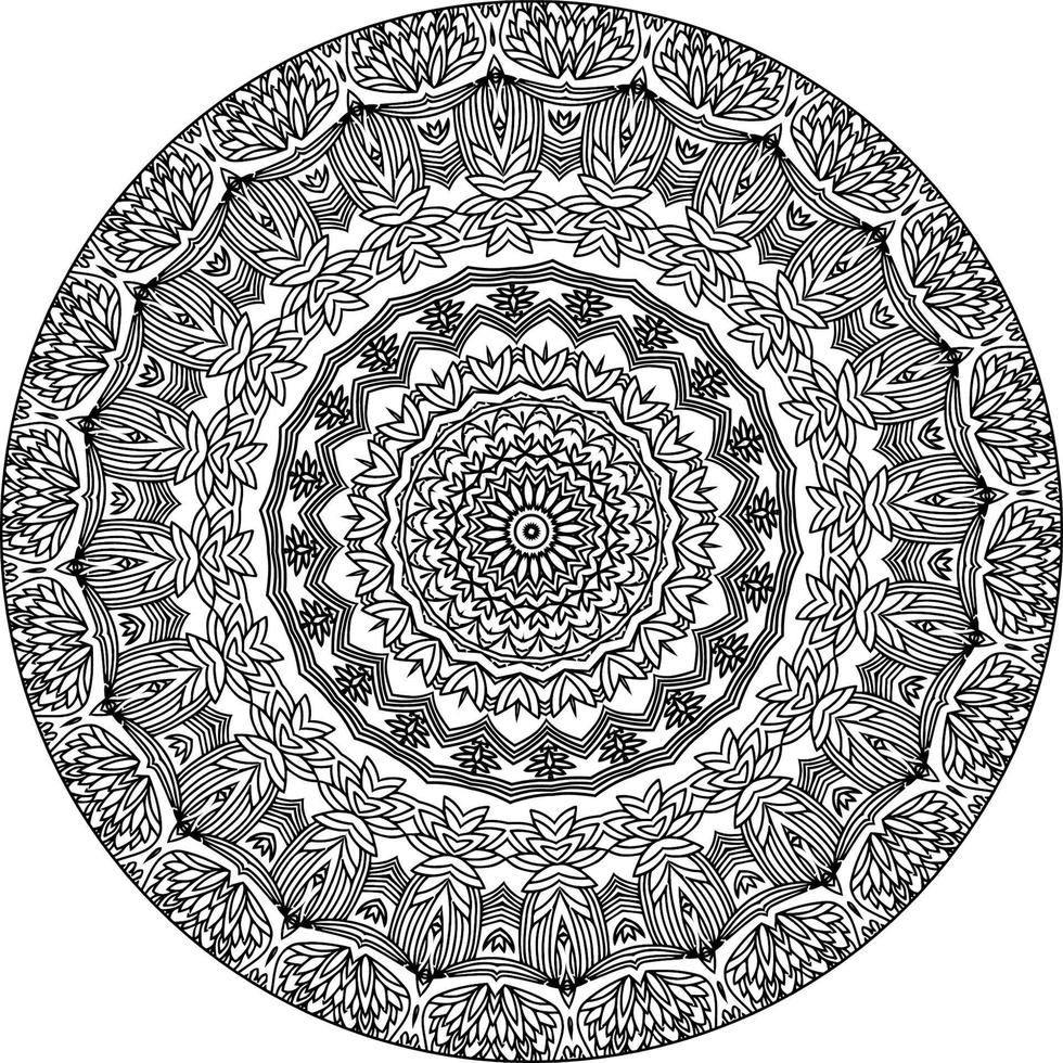 decorativo mandala con marino elementi e onde su bianca isolato sfondo. per colorazione libro pagine. vettore