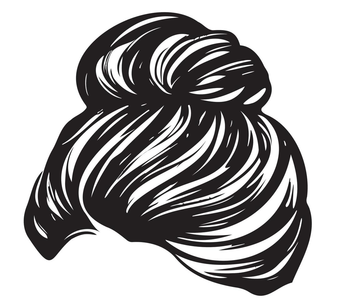 disordinato ciambella acconciature illustrazione di attività commerciale acconciatura con naturale lungo capelli vettore