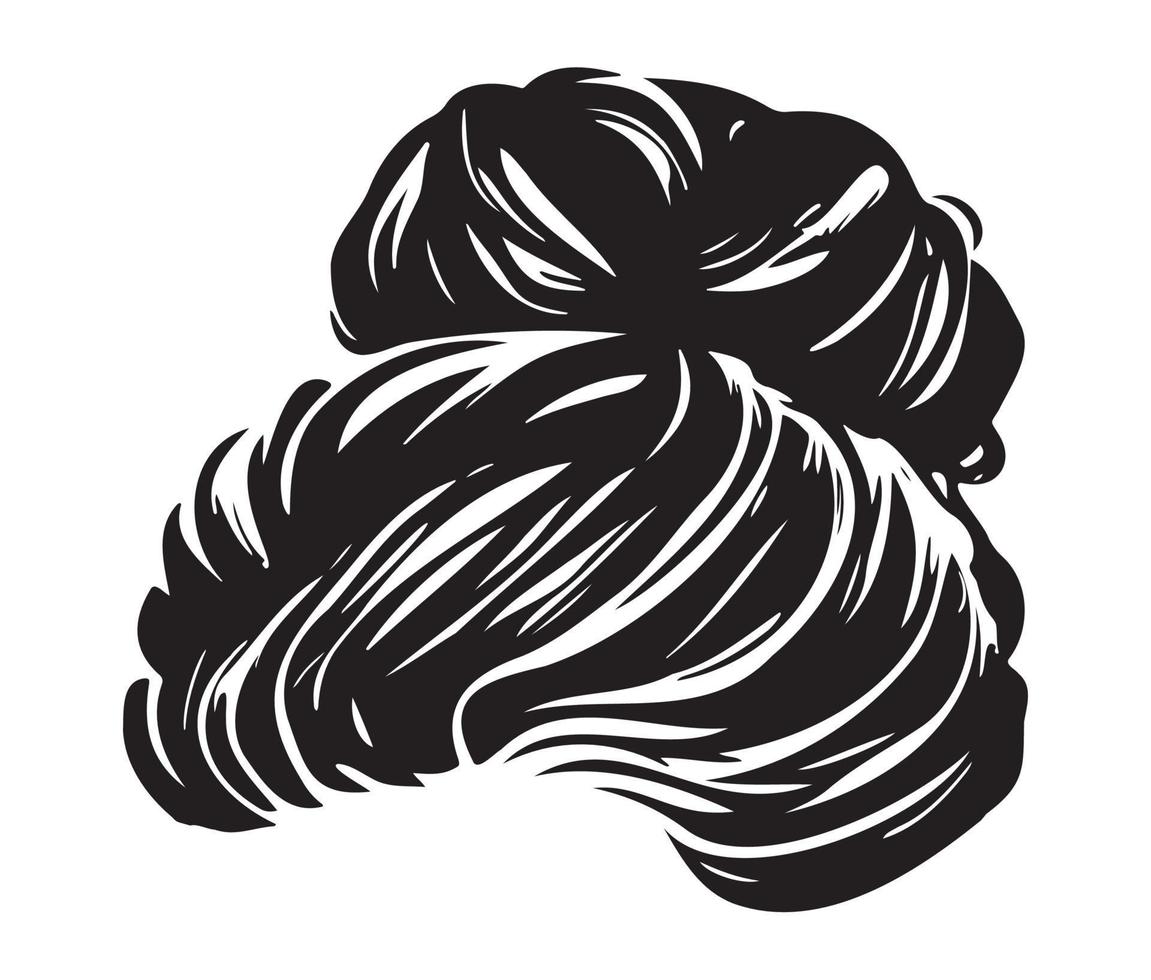 disordinato ciambella acconciature illustrazione di attività commerciale acconciatura con naturale lungo capelli vettore