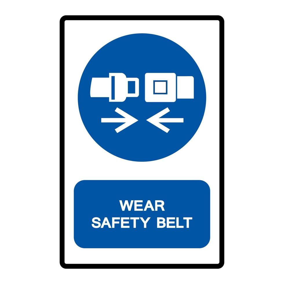 indossare il segno simbolo della cintura di sicurezza vettore