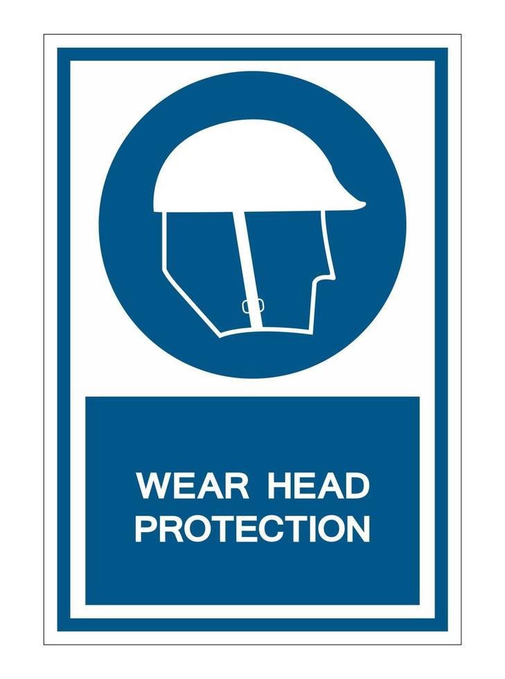 indossare il segno simbolo di protezione della testa vettore