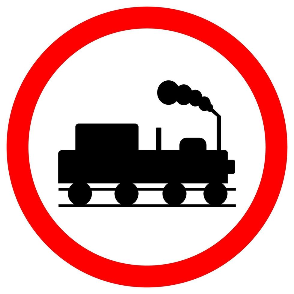 cartello stradale del traffico ferroviario del treno vettore