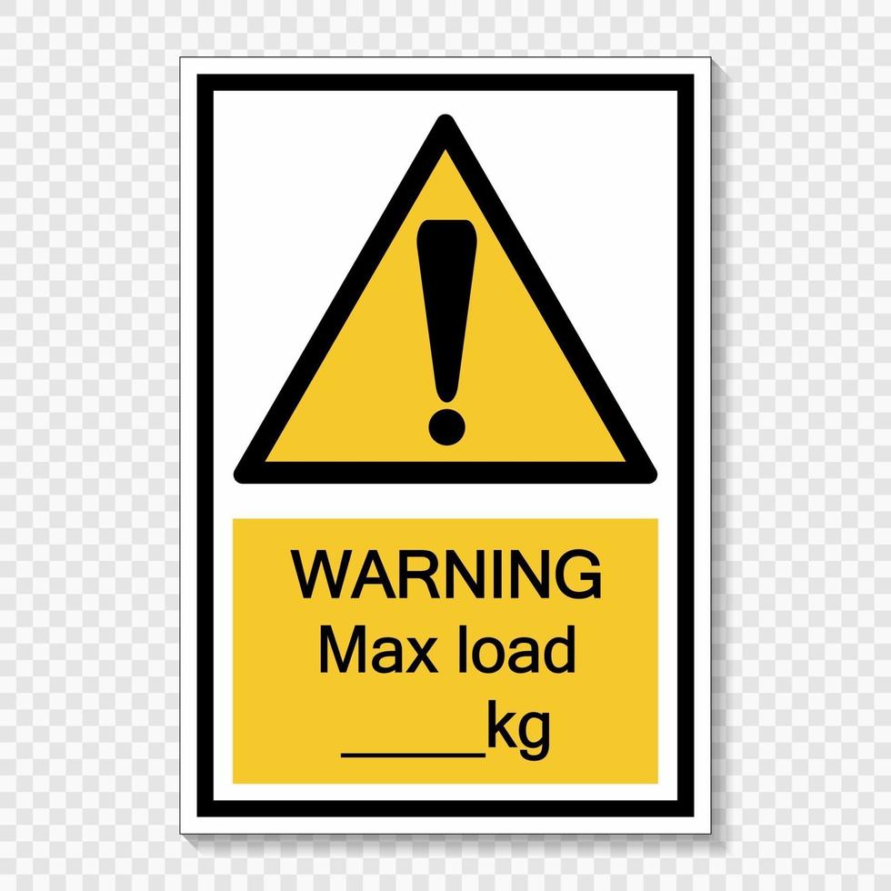 simbolo avvertenza carico max kg segno vettore