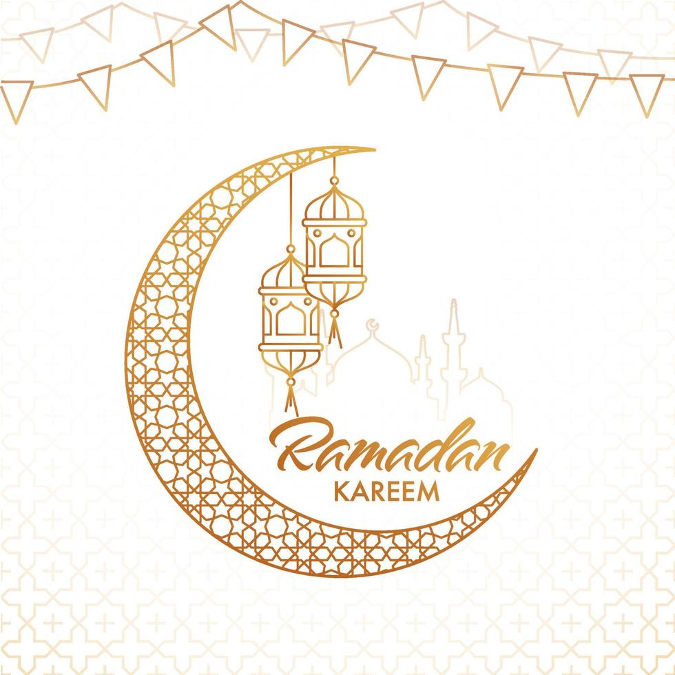 islamico santo mese di Ramadan kareem o Ramazan kareem concetto. vettore
