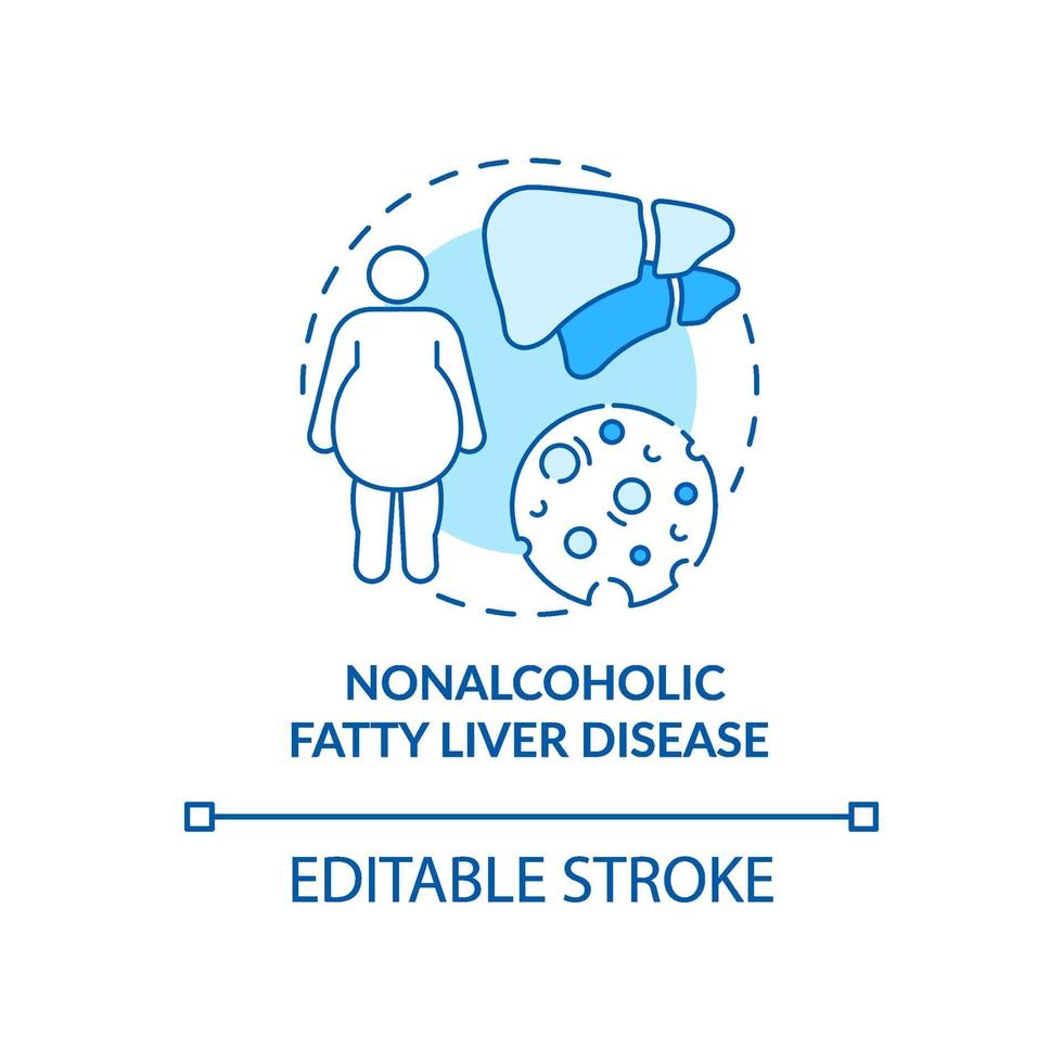 icona del concetto di steatosi epatica analcolica vettore