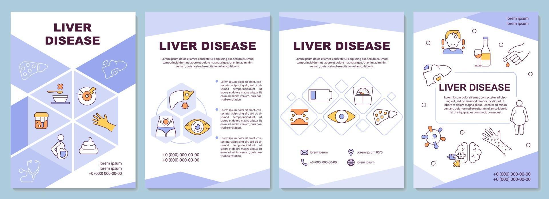 modello di brochure per malattie del fegato vettore