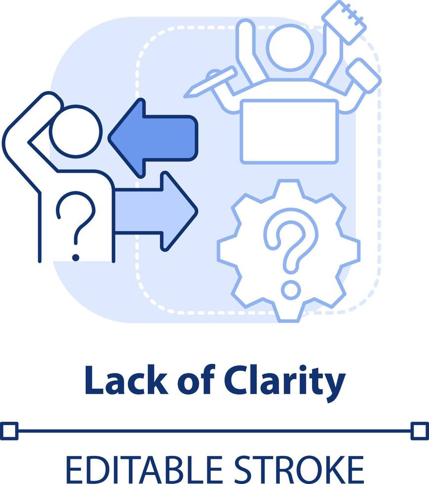 mancanza di chiarezza leggero blu concetto icona. disturbo e caos. barriera per modificare astratto idea magro linea illustrazione. isolato schema disegno. modificabile ictus vettore