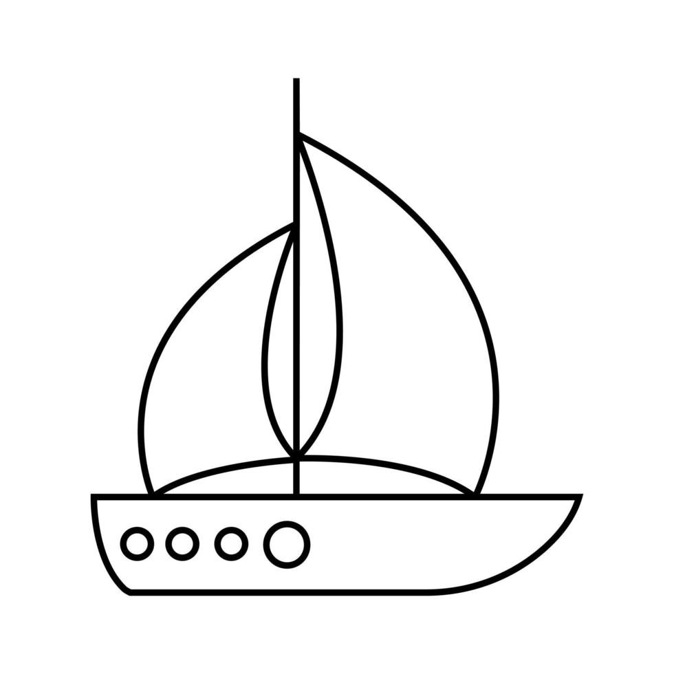 barca a vela icona vettore. yacht illustrazione cartello. andare in barca nave simbolo. istioforo logo. vettore