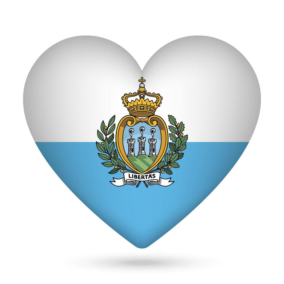 san Marino bandiera nel cuore forma. vettore illustrazione.