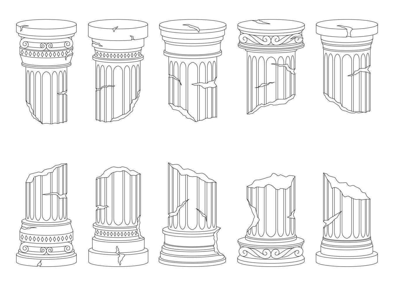 antico colonne vettore design illustrazione isolato su sfondo