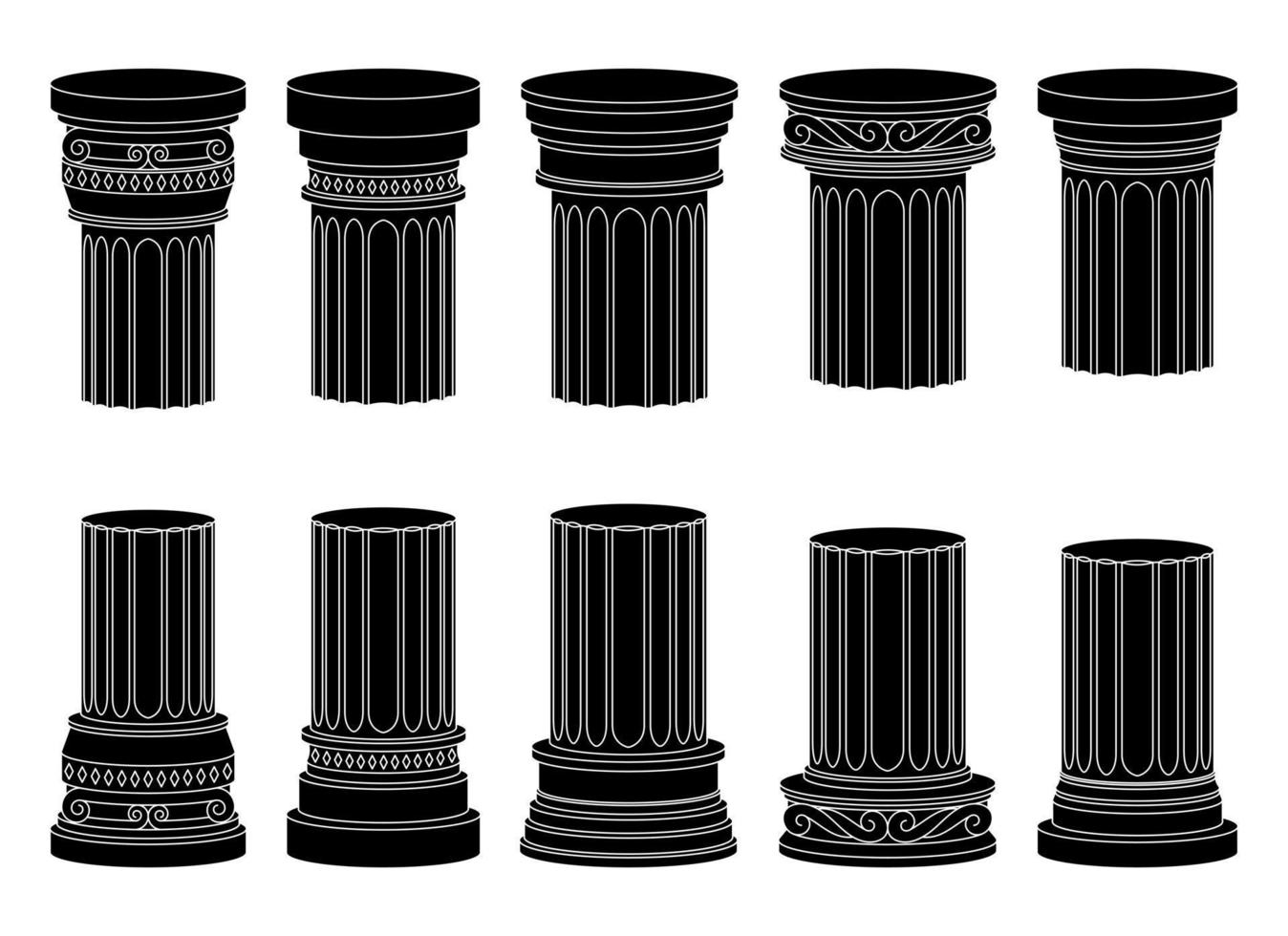 antico colonne vettore design illustrazione isolato su sfondo