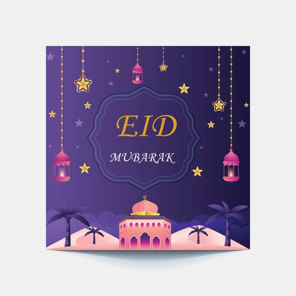 vettore eid mubarak design sfondo per saluto momento su sociale inviare