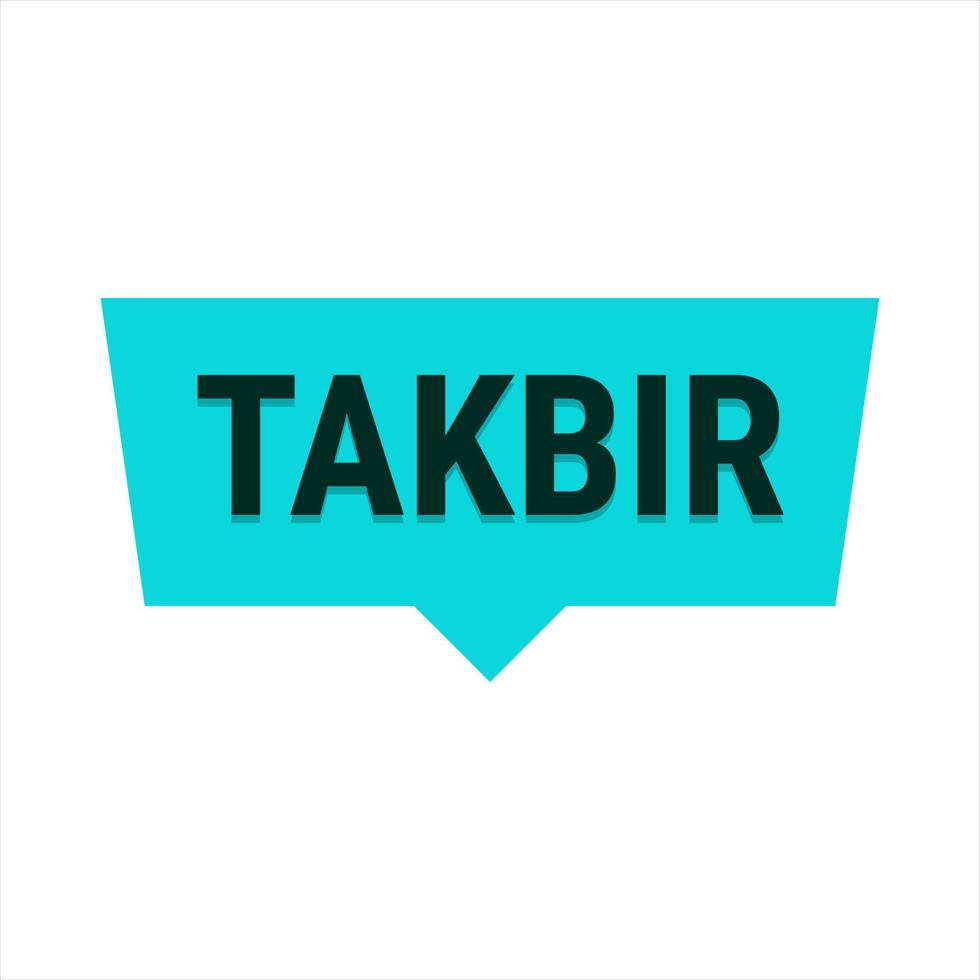 takbir allahu akbar turchese vettore chiamare bandiera con chiamata per preghiera per Ramadan