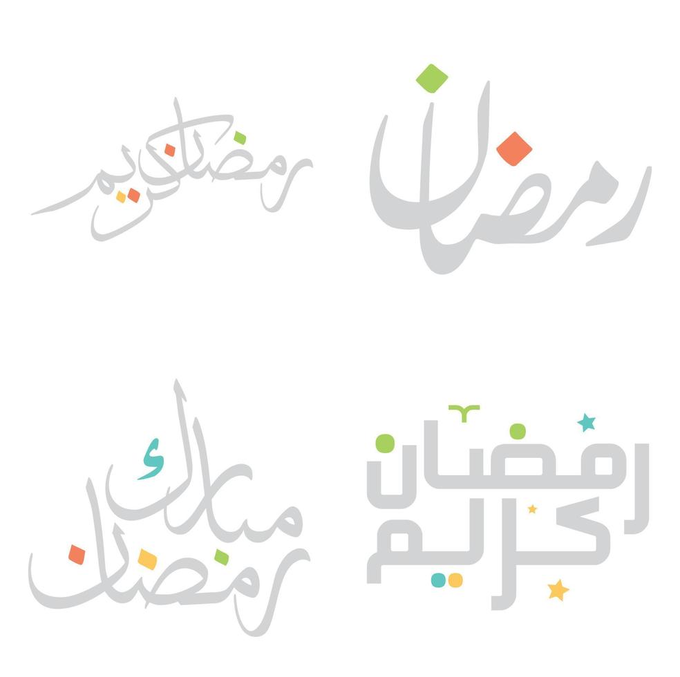 Arabo calligrafia Ramadan kareem auguri per islamico digiuno mese. vettore