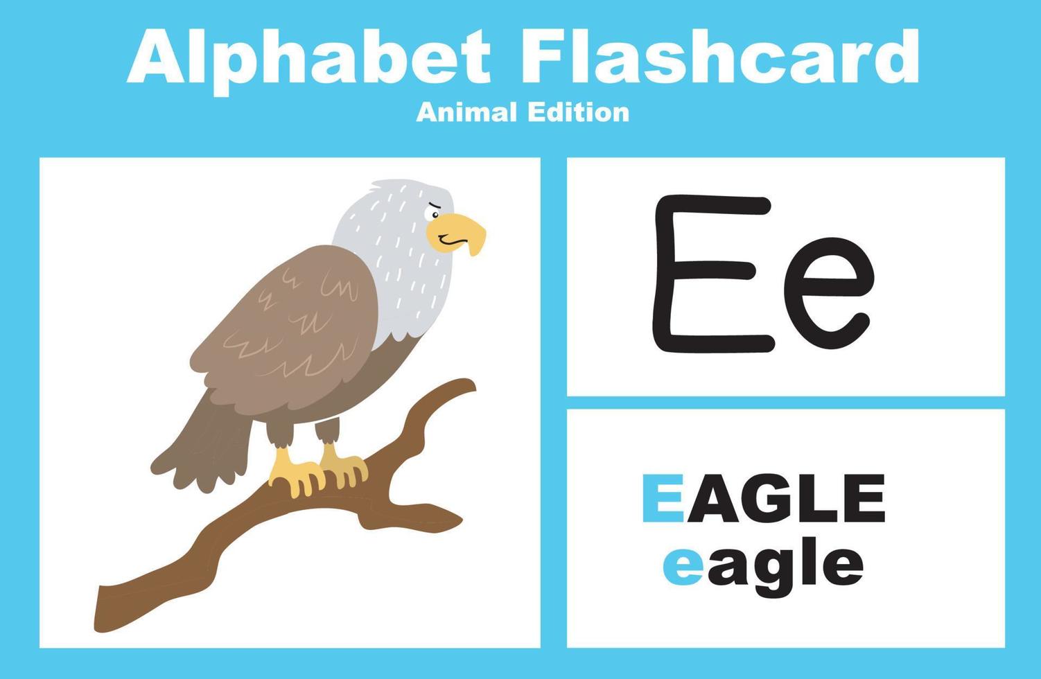 animale alfabeto flashcard. educativo stampabile flashcard. vettore illustrazioni.