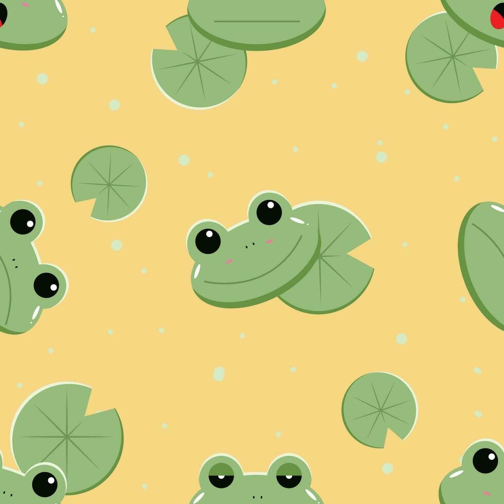 seamless pattern di rane carino. modello di rane per tessuto, vestiti per bambini, sfondo, tessuto, carta da imballaggio e altre decorazioni illustrazione vettoriale