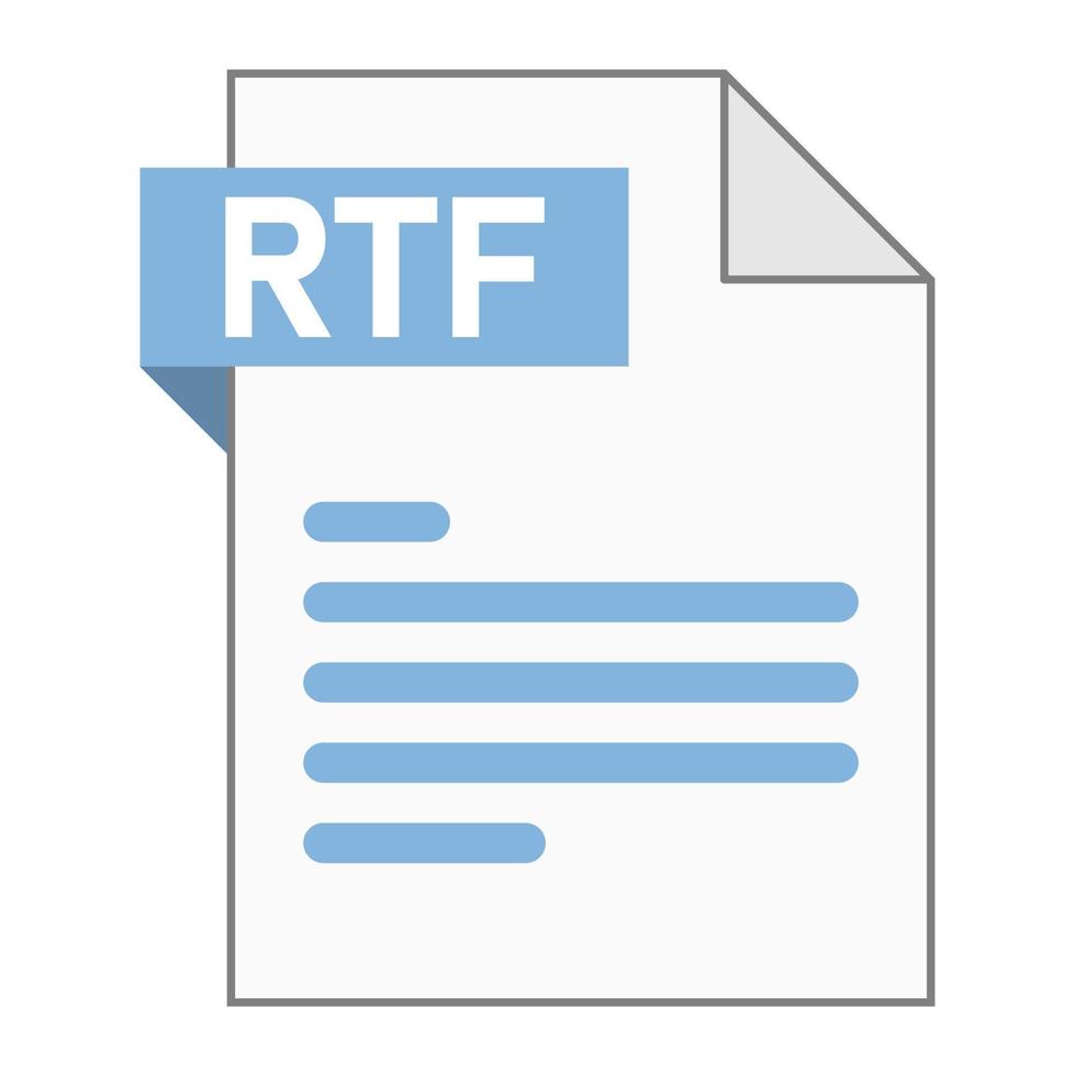 moderno design piatto dell'icona del file rtf per il web vettore