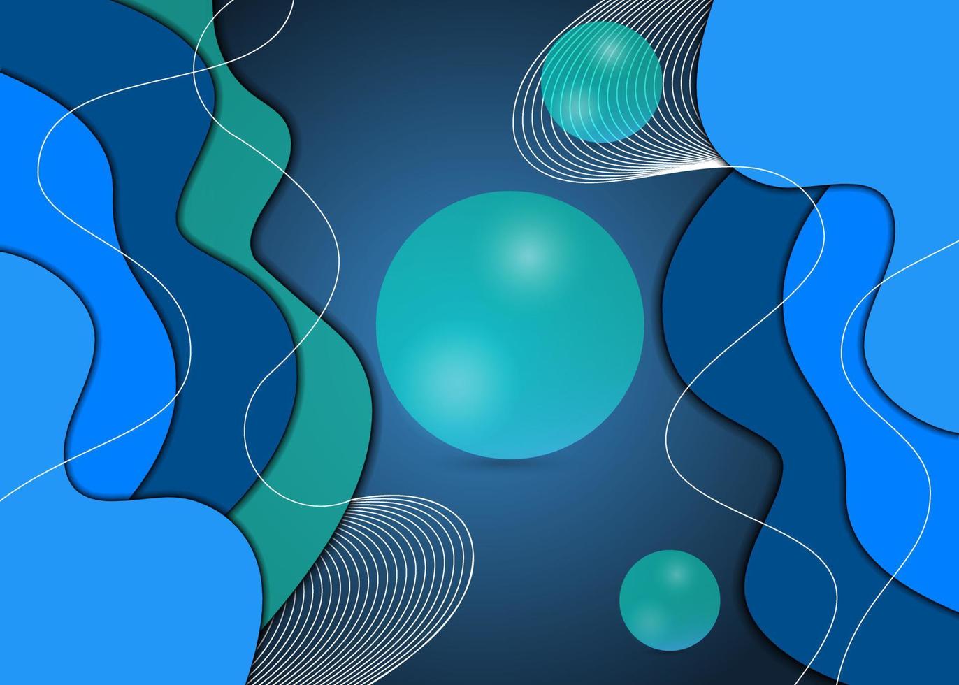 moderno creativo papercut blu sfondo vettore