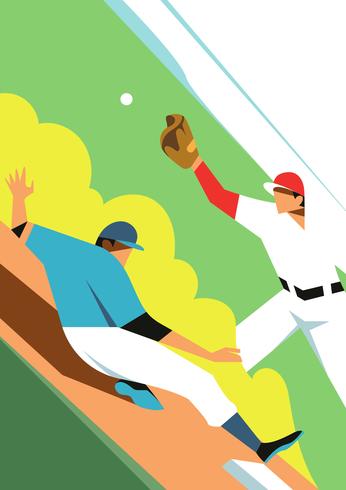 Illustrazione di vettore del parco di baseball