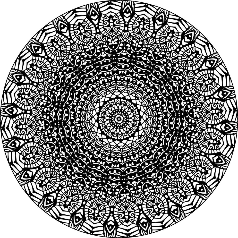 mandala di fiori. elementi decorativi d'epoca. motivo orientale, illustrazione vettoriale. motivi islam, arabi, indiani, marocchini, spagnoli, turchi, pakistani, cinesi, mistici, ottomani. pagina del libro da colorare vettore