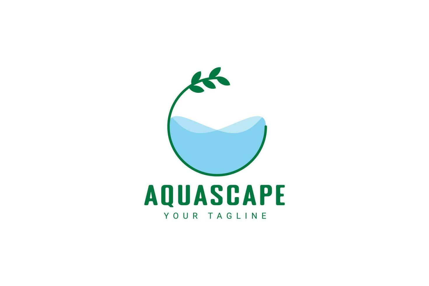 aquascape logo vettore icona illustrazione