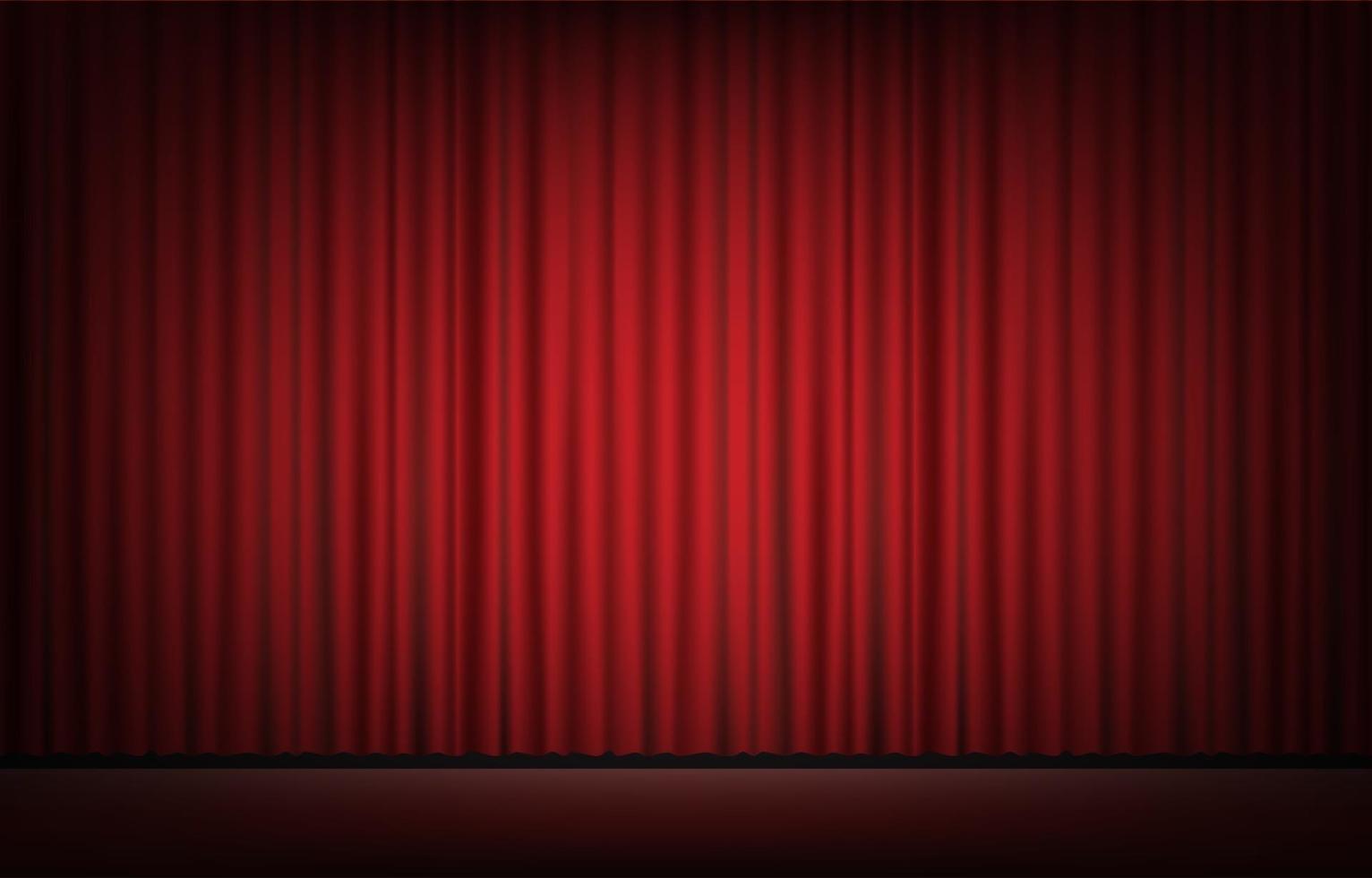 palco con sipario rosso backgrond vettore