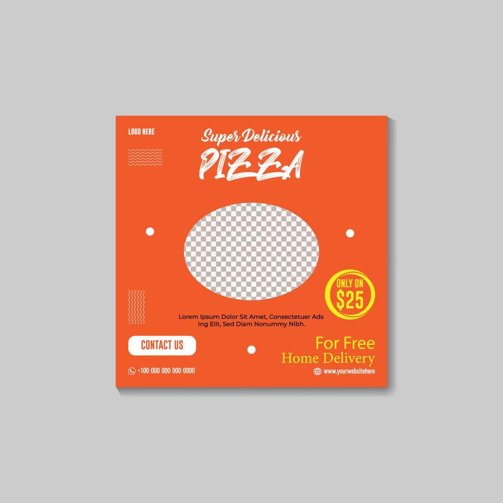 sociale media inviare design modello per Pizza vendere. vettore