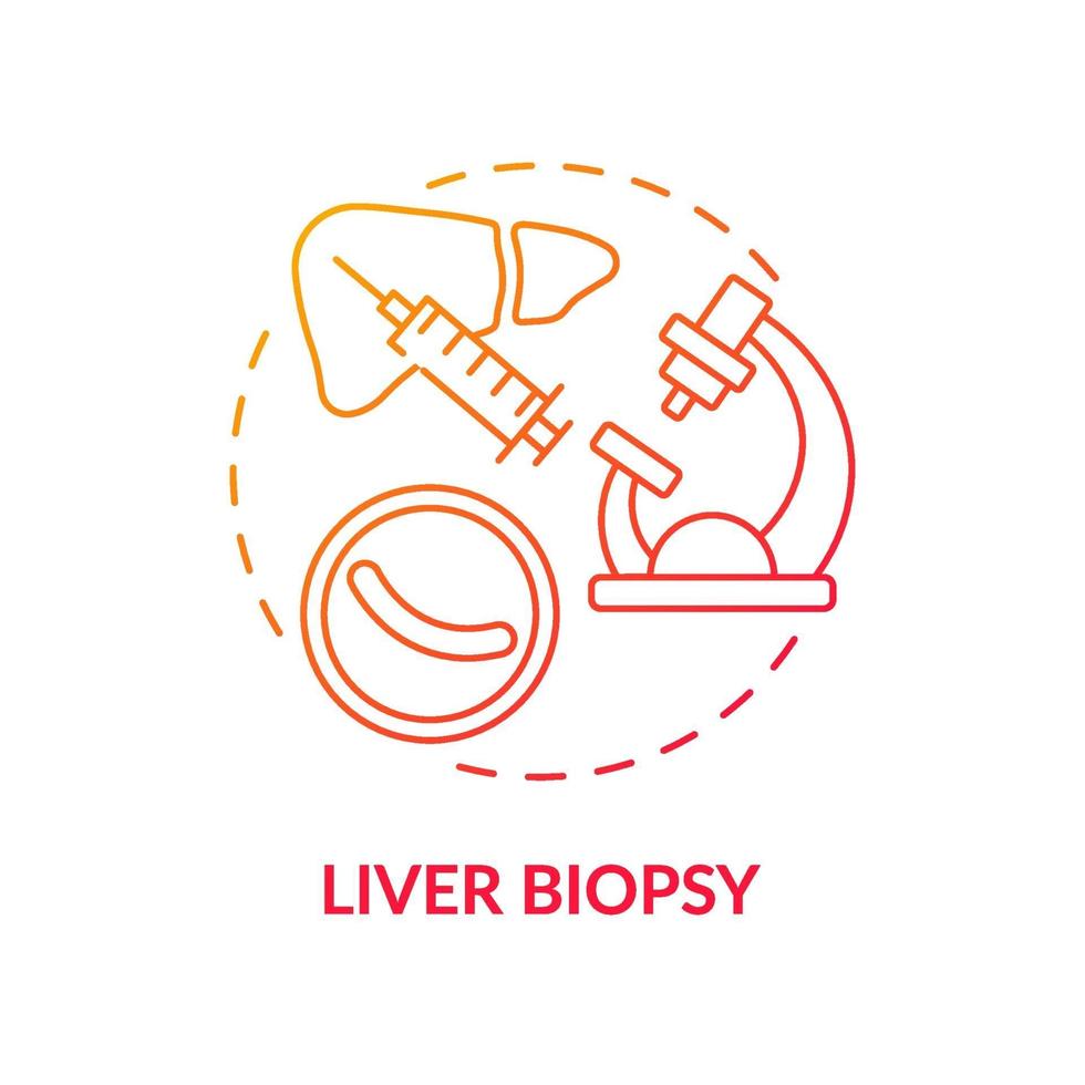 icona del concetto di biopsia epatica vettore