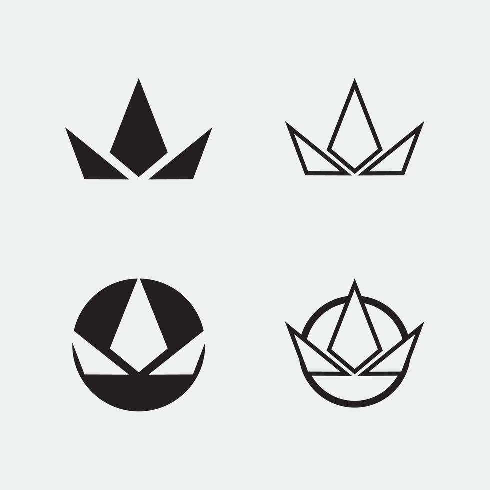 corona logo e Regina, re logo designtemplate vettore illustrazione