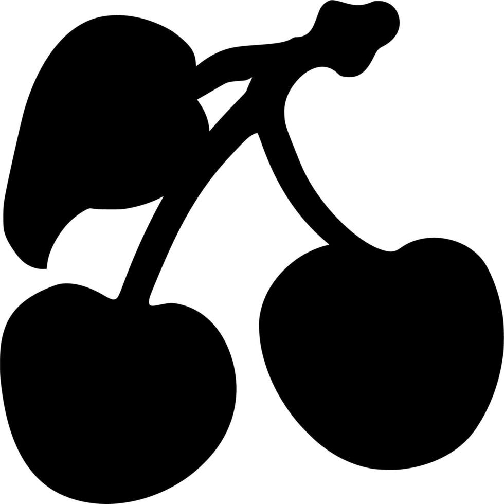 vettore silhouette di ciliegia su bianca sfondo
