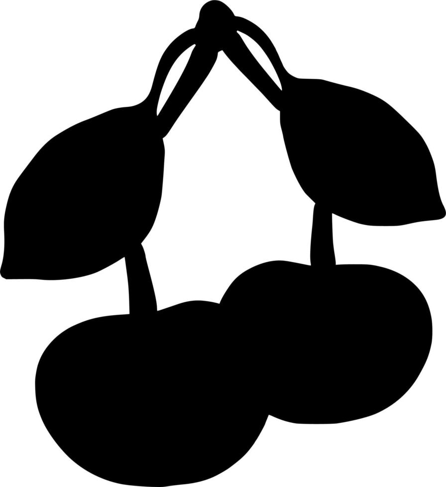 vettore silhouette di ciliegia su bianca sfondo
