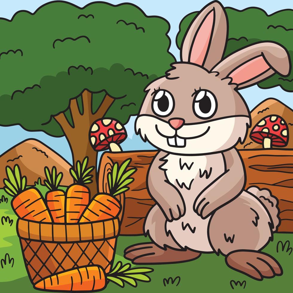coniglio animale colorato fumetto illustrazione vettore