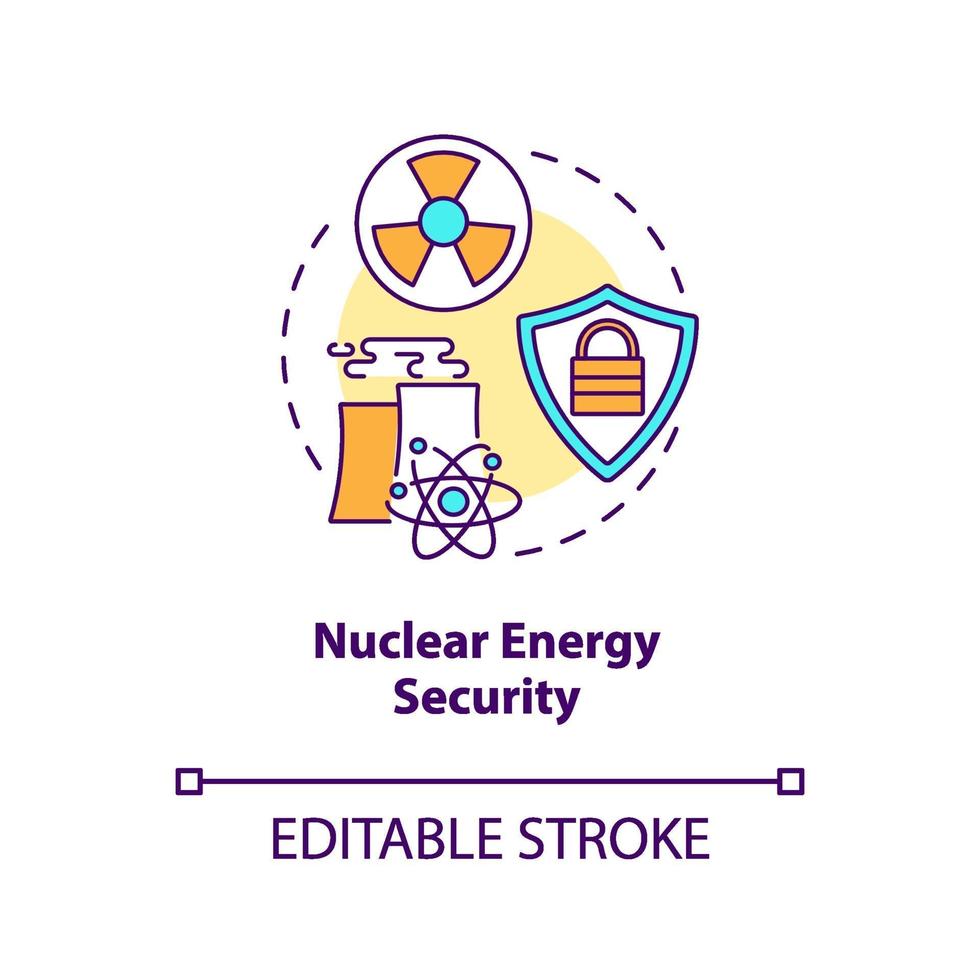 icona del concetto di sicurezza di energia nucleare vettore