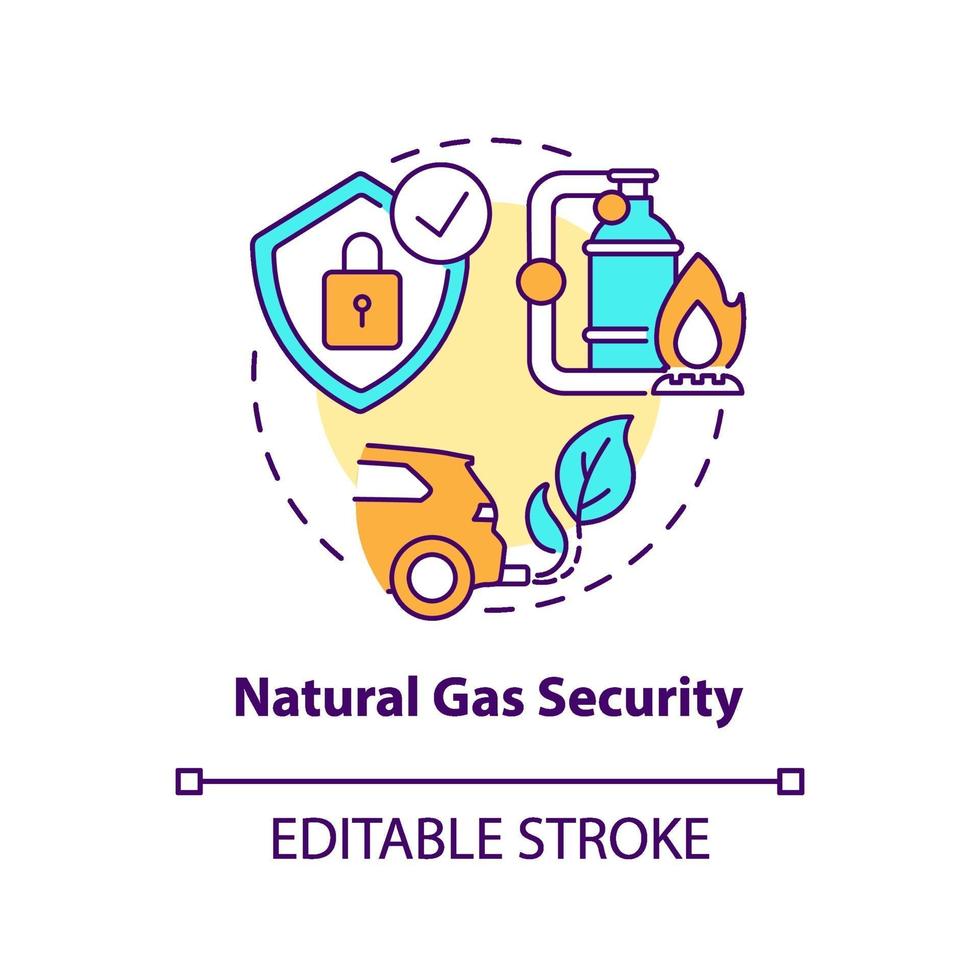 icona del concetto di sicurezza del gas naturale vettore