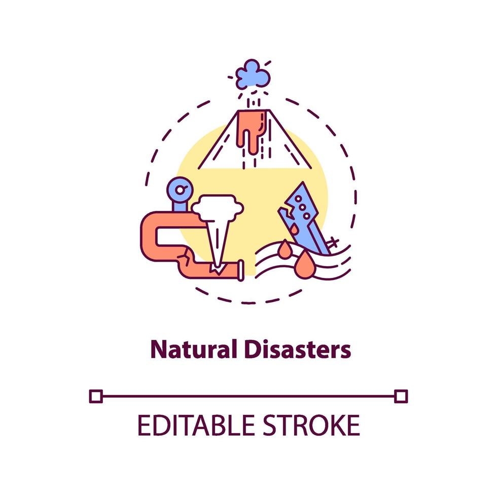 icona del concetto di disastri naturali vettore