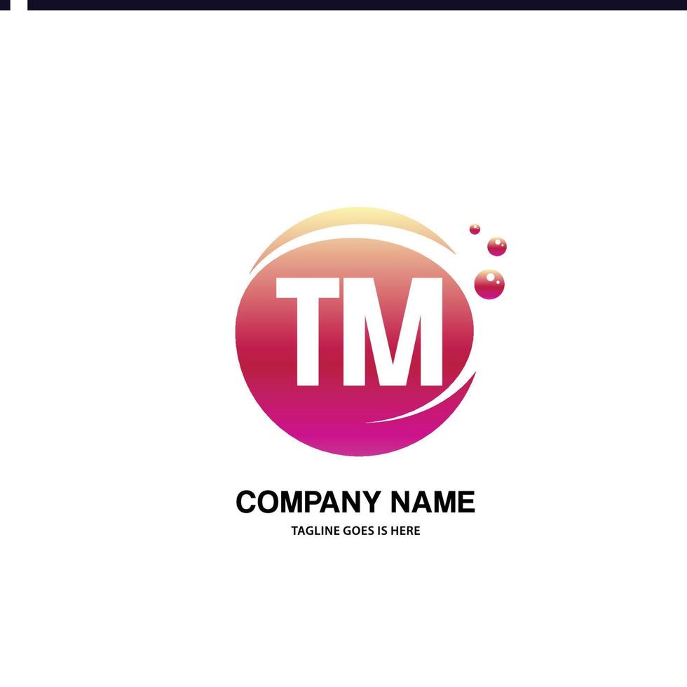 tm iniziale logo con colorato cerchio modello vettore