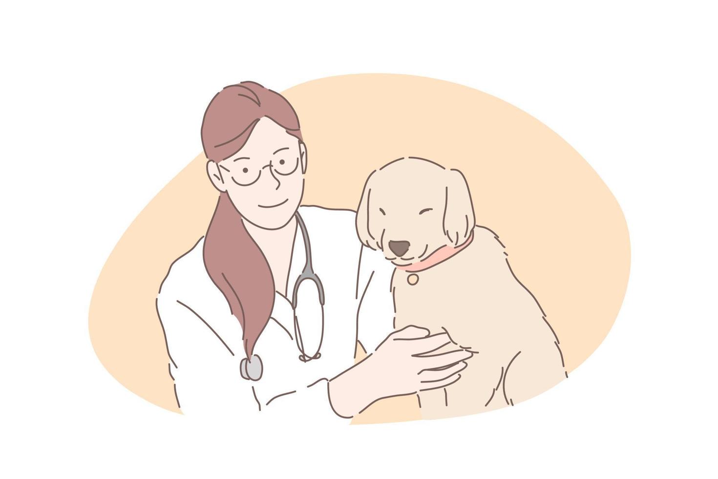 veterinario Ospedale, veterinario clinica, animali domestici assistenza sanitaria concetto vettore