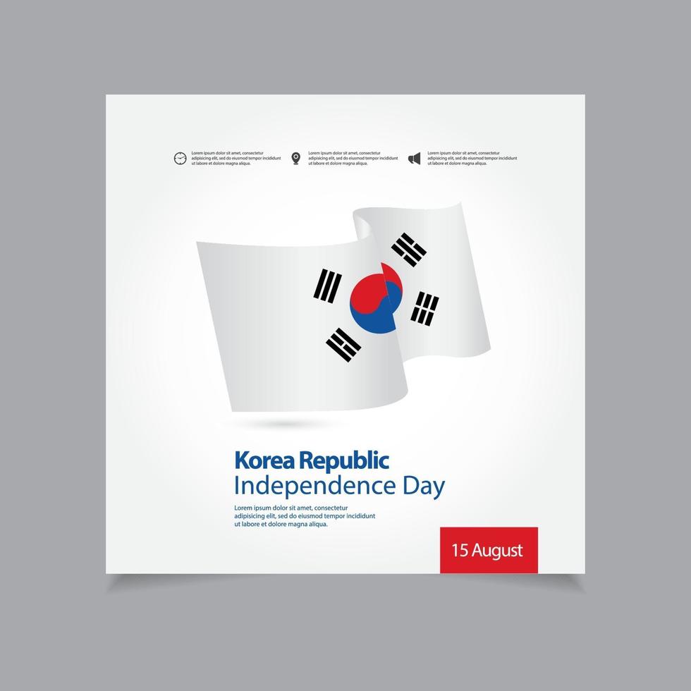 illustrazione di progettazione del modello di vettore di festa dell'indipendenza della Repubblica della Corea