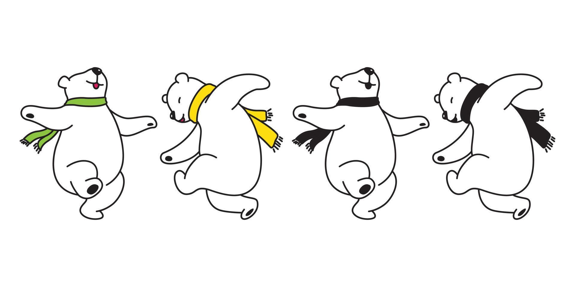 orso vettore logo icona polare orso panda danza orsacchiotto illustrazione cartone animato scarabocchio