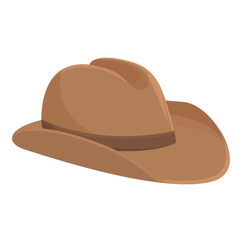 Marrone cowboy cappello icona cartone animato vettore. ovest rodeo vettore