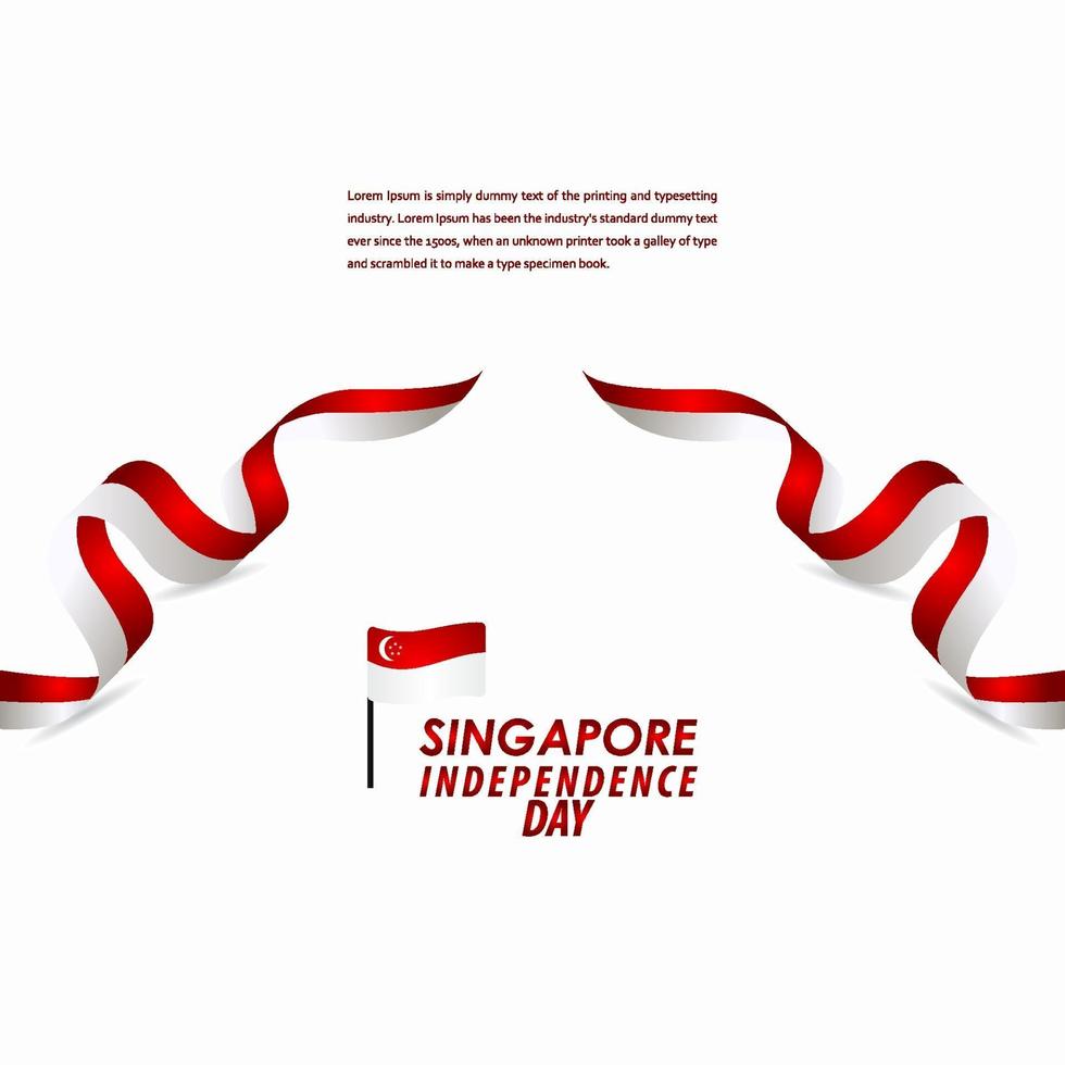 illustrazione di progettazione del modello di vettore di celebrazione del giorno dell'indipendenza di singapore